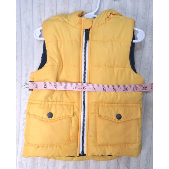 Little Me Tiger Hood Fleece Lined Yellow Puffer Vest - Size2T   Toddler Boy - Picture 8 of 8